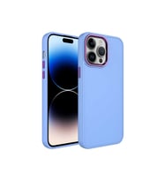 Apple iPhone 14 Pro Max Uyumlu Kılıf Metal Çerçeve ve Buton Tasarımlı Silikon Zore Luna Kapak (Lila)