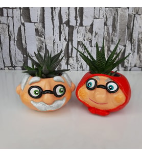 DEDE-NİNE SAKSI SET İKİLİ (KIRMIZI)