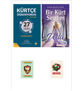 Bir Kürt Sevdim - Veda - Dilek Bilgiç Esen - Kürtçe Öğreniyorum 27 Ders kitabı (2 NOT DEFTERLİ) (Renksiz)