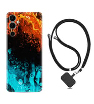 Tecno Pova Neo 2 Kılıf Silikon Boyun Askılı İpli Desenli Silikon Orange Blue Color 1665