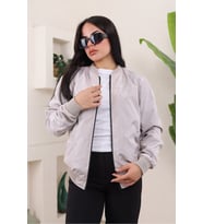 KADIN TAM KALIP  BOMBER CEKET (Krem)