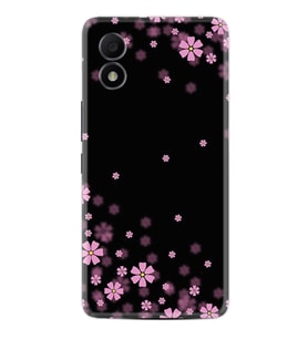 TCL 303 Kılıf Resimli Desenli Baskılı Silikon Black flowers 1391