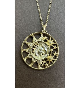Madalyon Ay Güneş Kolye 92 Ayar (Gold)