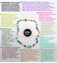 Dumortierit-Florit-Pembe Kuvars-Sitrin-Yeşim-Lal-Kehribar-Amazonit-Aventurin-Sedef-Kolye M141