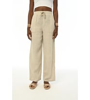 KADIN RAHAT KALIP BOL PAÇA NATUR PANTOLON (Natural)