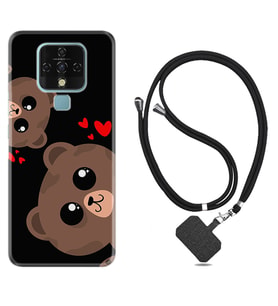 Tecno Camon 16 18P Pova Kılıf Boyun Askılı Silikon Love Animals 1780