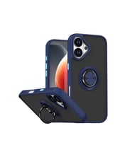 iPhone 17 Montreal Yüzüklü Silikon Kapak - Lacivert