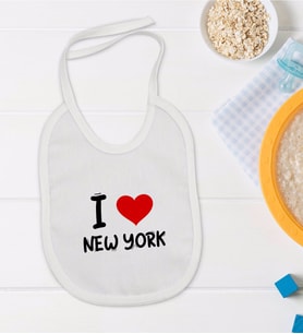 BK Kids I Love New York Tasarımlı Bebek Mama Önlüğü - Model 1