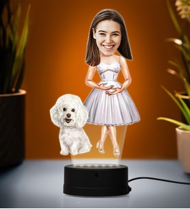 Doğum Günü Hediyesi,Sevgiliye Hediye, Kişiye Özel Fotoğraflı Prenses Karikatür 3D Led Lamba (Beyaz)