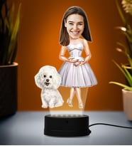 Doğum Günü Hediyesi,Sevgiliye Hediye, Kişiye Özel Fotoğraflı Prenses Karikatür 3D Led Lamba (Beyaz)