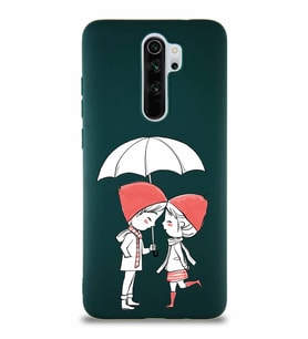 Xiaomi Redmi Note 8 Pro Soft Premier Kapak Aşk Tasarımlı Silikon Kılıf - Yeşil (Şeffaf)