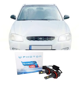 Hyundai Accent Milenyum Led Xenon Uzun + Kısa Far Ampulü H4 Ultimate 9500 Lumens Yeni Seri Beyaz 1999-2006