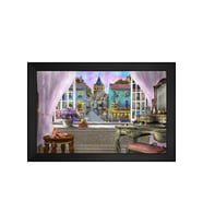 Manzara Temalı Kanvas Tablo 50 x 70 cm Siyah Çerçeve