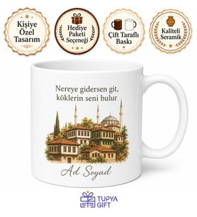 Çalışma Masası İçin Memleket Kupası Baskılı Porselen Bardak Hediye