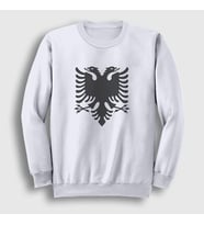 Presmono Unisex Beyaz Albania Arnavutluk Bayrağı Sweatshirt 494953tt (Beyaz)