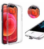 iPhone 12 Kılıf Kamera Şarj Yeri Korumalı Şeffaf Silikon (Renksiz)