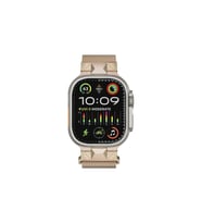 Apple Watch Ultra 49mm Uyumlu Zore KRD-107 Metal Hasır Kordon (Bej)