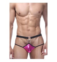 Fantezi Pembe Önü Halkalı  Erkek String-tanga