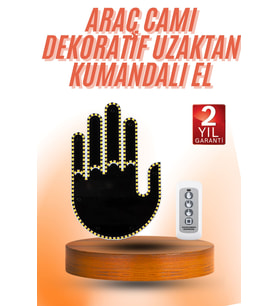 Kumandalı El Led Araba İçi 4 Farklı Mod El Orta Parmak Led