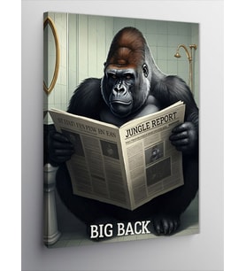 Kanvas Tablo Gazete Okuyan Gorilla