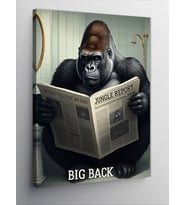 Kanvas Tablo Gazete Okuyan Gorilla