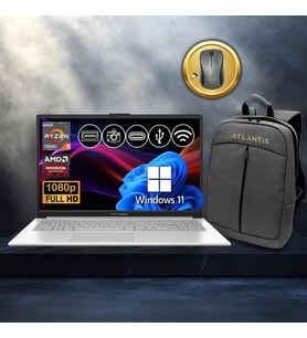 Asus Vivobook Go 15 RYZEN5-7520U 8gb 512GB Nvme SSD E1504FA-BQ1741 ATL29 15.6" WIN11PRO Notebook+Çanta+Mouse