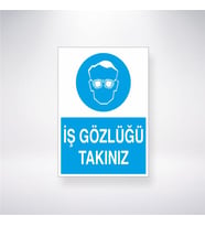 İş Gözlüğü Takınız 21x28 Arkası Yapışkanlı Levha