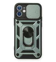 iPhone 11 Kılıf Pars Lens Yüzüklü Silikon - Yeşil