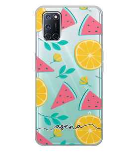 Oppo Karpuz Limon Tasarımlı Şeffaf Telefon Kılıfı