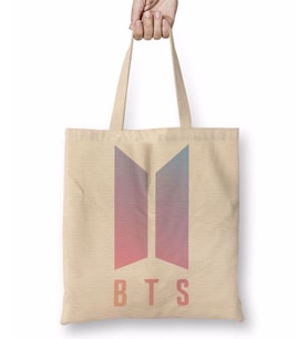 Bts Logo Bez Çanta Uzun Saplı