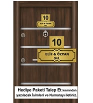 Kapı İsimliği Klasik Ev Dış Kapı İsimliği Çelik Kapı İsimliği Gold01