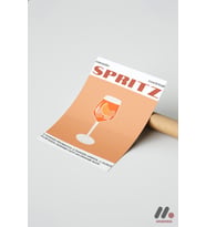 Spritz Kokteyl Posteri, Çerçevesiz Yüksek Kalite Duvar Afişi - Mutfak Dekorasyonu