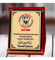 Güvenlik Müdürü Baskılı Plaket (1. Tasarım)  Kişiye Özel (Kırmızı)