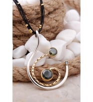 Peridot Taşlı Tasarım Gümüş Kolye 7559