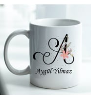 Kişiye Özel Baskılı A Harfli Kupa Bardak