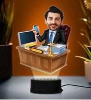 Doğum Günü Hediyesi,Sevgiliye Hediye, Kişiye Özel Fotoğraflı Avukat Karikatür 3D Led Lamba (Beyaz)