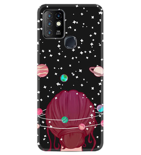 INFINIX Hot 8 9 10 11S Hot 10 Play 10T Kılıf Desemli Silikon Space Woman 1311