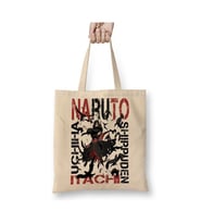 Naruto Itachi Uchiha Akatsuki Bez Çanta Uzun Saplı Alışveriş Çantası Plaj Çantası (Beyaz)