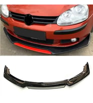 Vw Golf Mk6 Gri Renkli Şeritli Dilli Ön Lip 4 Prç Parlak Siyah ABS