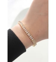 Pirinç Zirkon Taşlı Gold Renk Su Yolu Bileklik - TJ-BB6044