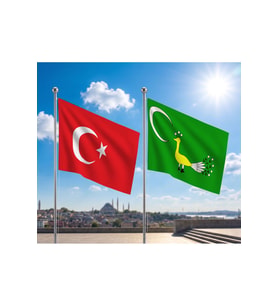 TRY Bayrağı ve Alpaka Kumaş Türk Bayrağı 2'li Set 100x150cm