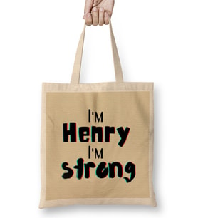 Henry Name Custom Design Gift Baby-Gift For Him Bez Çanta Uzun Saplı