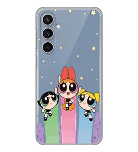 Samsung Galaxy S23 FE Uyumlu Powerpuff Girls Desenli Şeffaf Telefon Kılıfı
