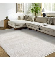 Makine Kaymaz Yıkanabilir Krem Eskitme Triko Salon Halısı Mutfak Halısı Koridor Halısı Yolluk Beige