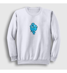 Presmono Unisex Beyaz Ateş Ve Su Oyun Watergirl Sevgili Sweatshirt 457702tt (Beyaz)