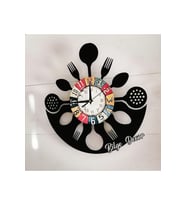 bilge Tasarım KİTCHEN ( MUTFAK) Favori SİYAH Duvar Saati 40 x 40 CM