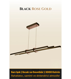 Cosmo Rose Gold Lineer LED Sarkıt Avize – Kumandalı Dim Edilebilir – Yukarı & Aşağı Işık