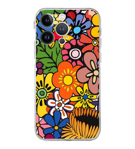 PrintiFy iPhone 13 Pro ile Uyumlu Retro Color 2  Kamera Korumalı Şeffaf  Kılıf