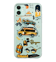 Apple Vintage Sticker Tasarımlı Şeffaf Telefon Kılıfı