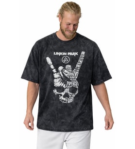 Linkin Park Rock Metal Müzik Grubu Baskılı Unisex Oversize Vintage Yıkamalı Tişört